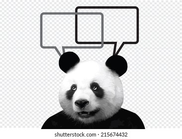 panda with a thought balloon Speech Bubble