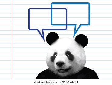 panda with a thought balloon Speech Bubble