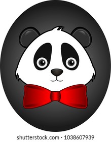 panda with tie butterfly
