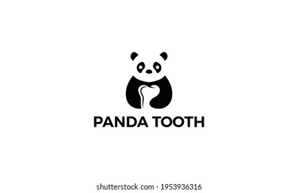 panda tooth logo vector icon illustration