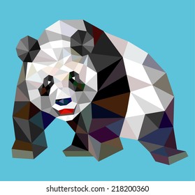 Panda triangle low polygon style. Nice and clean vector. Good use for your symbol, mascot, website icon, avatar, sticker, or any design you want. Easy to use.