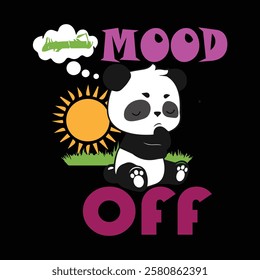 panda t-shirt design vector colorful.