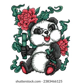panda t-shirt illustration design  animal 
