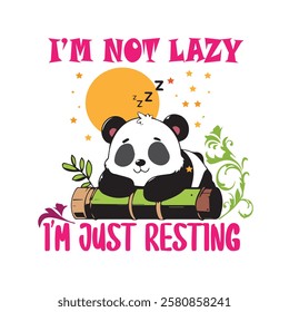 panda t-shirt vector design colorful.