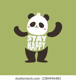 panda typography poster concepts, t-shirt graphics, poster, banner, flyer, print and postcard