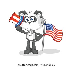 the panda uncle sam character. cartoon mascot vector