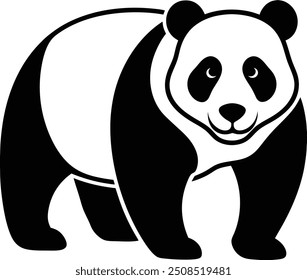 panda vector art silhouette , panda icon vector illustration