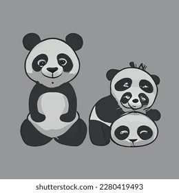 panda vector art for your book