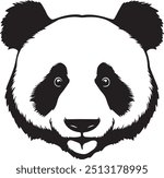 panda vector black and white
