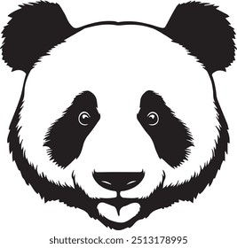 panda vector black and white