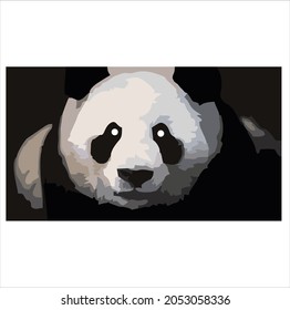 un vector panda con pose tranquila