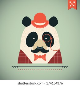 panda vector card.