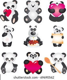 Panda. Vector collection