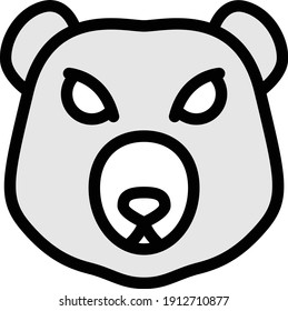 panda vector color line icon