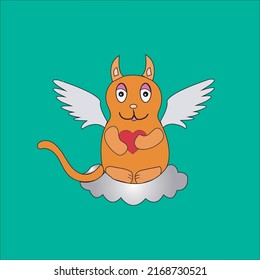 Vector Panda con ilustración de vector cardíaco 
