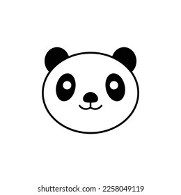panda vector icon cute face 