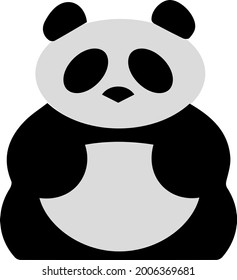 Panda vector icon eps 10. Simple isolated illustration. Panda pictogram