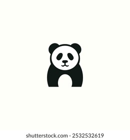 Ícone de vetor de panda, panda de silhueta, ícone de panda, tipo de logotipo,