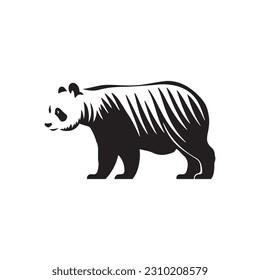 Panda Vector illustration. Bear Vintage Logo