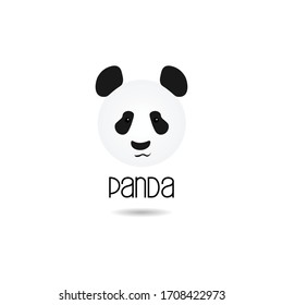 Panda vector illustration. Black and white animal.