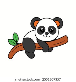 Diseño de la Ilustración vectorial del panda en el fondo blanco