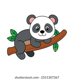 Projeto de ilustração de vetor de panda sobre fundo branco