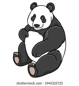 panda vector illustration,
isolated on white background.animals top view