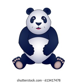 Panda vector illustration, isolated on white background.