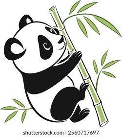 a panda vector illustration  logo