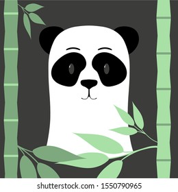 Panda, vector illustration in Scandinavian style. Funny, cute poster.