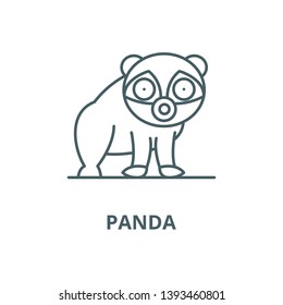 Panda vector line icon, linear concept, outline sign, symbol