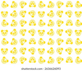 Panda vector line yellow on white background, seamless patern panda 1, suitable for background,textures decoration, cover design, paper print, background.