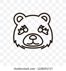 panda vector linear icon isolated on transparent background, panda transparency concept can be used for web and mobile