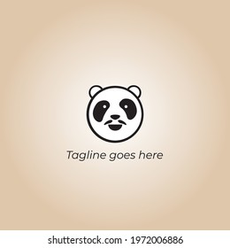 panda vector logo, panda bear logo design 