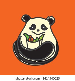Panda vector logo. Panda illustration. panda emblem. Vector