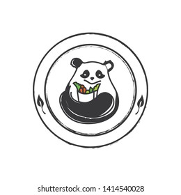 Panda vector logo. Panda illustration. panda emblem. Vector