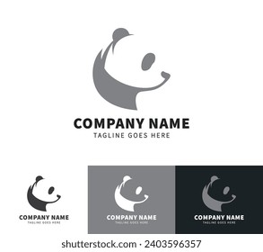 Panda vector logo template and animal icon design