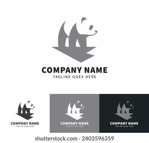 Panda vector logo template and animal icon design