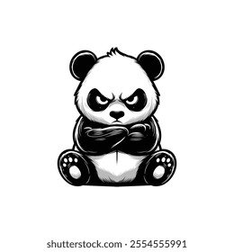 Panda vector in many color and texture