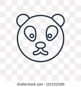 Panda vector outline icon isolated on transparent background, high quality linear Panda transparency concept can be used web and mobile