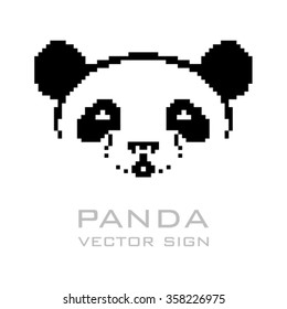 Panda vector sign.
