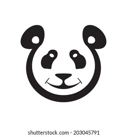 Panda - Vector Sign in Classic Graphic Style - creative illustration for different design projects.