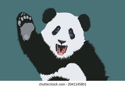 Panda vector, this panda is saying greeting you. What are you waiting for download now