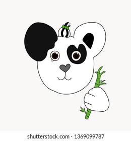 Panda vector. T-shirt print.