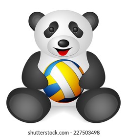 Panda volleyball ball on a white background.