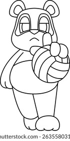 Panda Volleyball player Volleyball Animal Vector Graphic Art Illustration