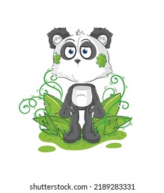 the panda waiting too long mascot. cartoon vector