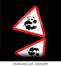 Panda warning sign