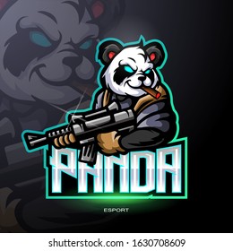 Panda Warrior Esport Logo Mascot Design