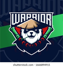 Panda Warrior Kungfu Mascot Esport Logo